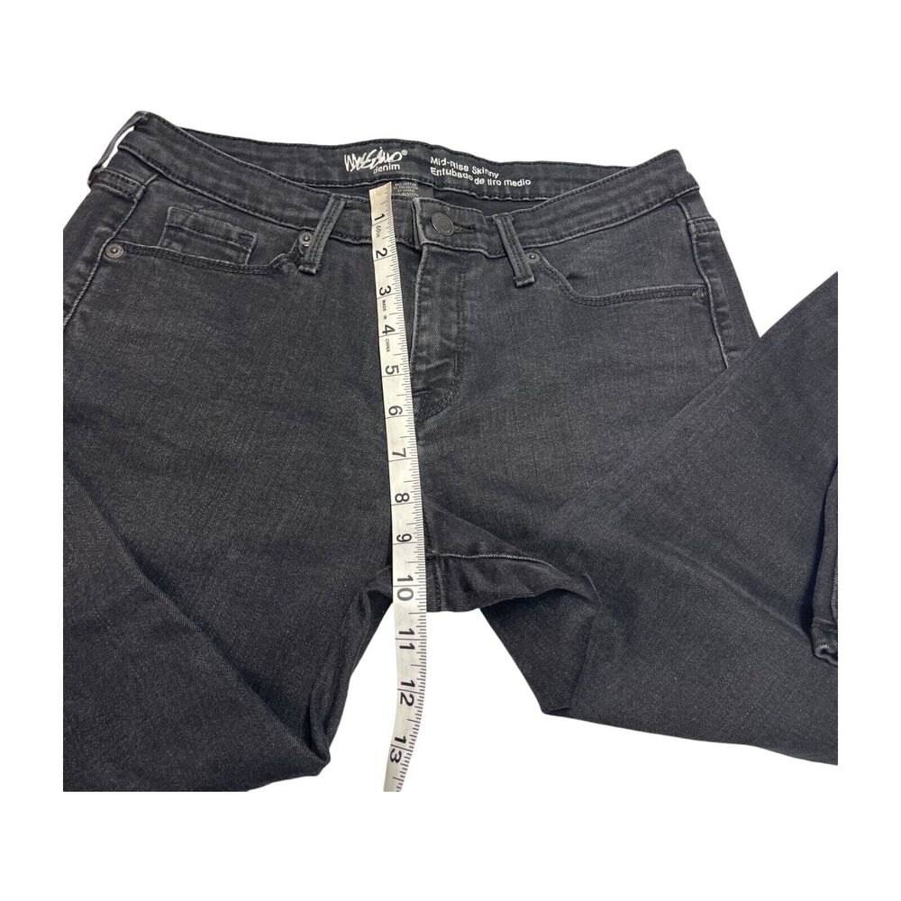 Mossimo Jeans Women's 6/Large Black Denim Cotton Skinny Leg Mid-Rise Zip Fly - Picture 7 of 7